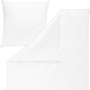 ESTELLA Atelier Uni-Satin Bettwäsche-Garnitur VALETTA Farbe weiss Größe 135x200 + 80x80 cm 7844001-100