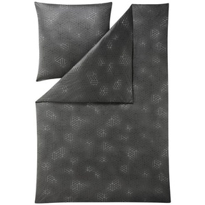 Estella Bettwäsche Pippa, Anthrazit, Textil, Graphik, 135x200 cm, Oeko-Tex® Standard 100, bügelfrei, atmungsaktiv, hautfreundlich, weiche und