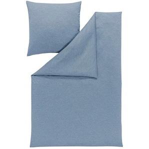 Estella Bettwäsche Takoma, Taubenblau, Textil, meliert, 135x200 cm, Textiles Vertrauen - Oeko-Tex®, schadstoffgeprüft, bügelfrei, pflegeleicht,