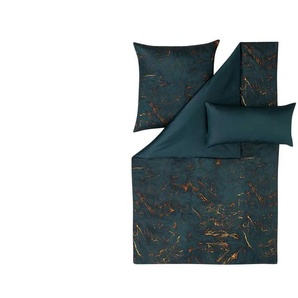 ESTELLA Mako-Satin-Bettwäsche  Raphael ¦ türkis/petrol ¦ Maße (cm): B: 135