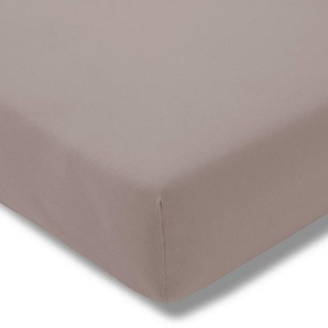 Estella Spannbetttuch Exquisit, Greige, Textil, 200x200 cm, Textiles Vertrauen - Oeko-Tex®, bügelfrei, weich und anschmiegsam, perfekter Sitz,