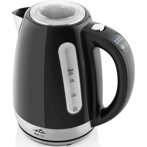 ETA Wasserkocher ELA digi ETA959890020 schwarz, Transparenter Deckel, Edelstahlausführung grau (schwarz, edelstahlfarben) Edelstahl Wasserkocher