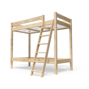 Etagenbett 2 Plätze 90x190 geneigte Skala Holz ABC