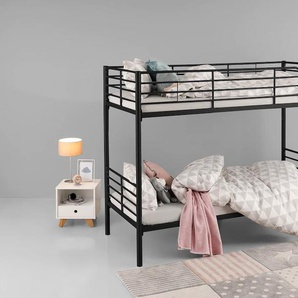 Etagenbett LÜTTENHÜTT Hayo, Belastbarkeit 250 KG Metallbett, Stockbett, schwarz (schwarz, schwarz), B:97cm H:160cm L:208cm, Etagenbetten, perfekt für kleine Räume, mehrere Farben, (B/T/H) ca. 208/97/160 cm, Topseller