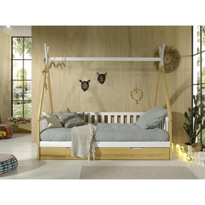 Zelt-Kinderbett mit Ausziehbett, 90 x 200 cm