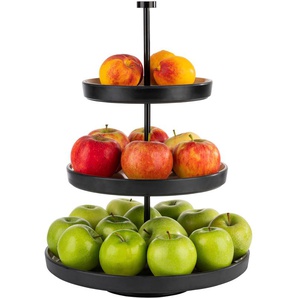 Etagere APS FRIDA Servierplatten Gr. Ø 32 cm, braun (braun, schwarz) Weitere Weihnachtsdeko vielseitige Nutzung möglich, 3-stufig