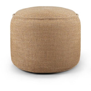 Ethnicraft Donut Sitzpouf karierter Stoff 50x50x40 cm