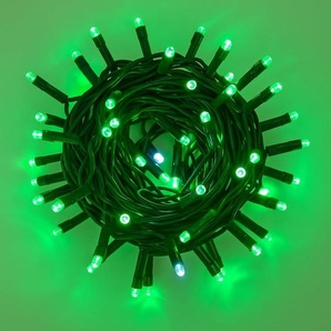 Ettroit 100er Led-Lichterkette, 10 M, Grünes Licht, Schwarzes Kabel, Ip65, Ausziehbar, Weißer Blitzeffekt, Weihnachtsgirlande, Geschäfte, Balkon
