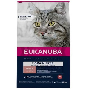 Eukanuba Grainfree Catfood with Salmon for Senior cats 10 kg