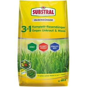 Evergreen - Substral 3in1 Komplett-Rasendünger gegen Unkraut & Moos 14kg für 400m²