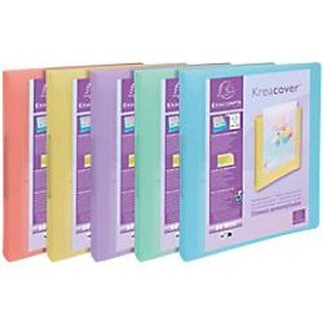 Exacompta KreaCover Pastel 30 mm Ringbuch PP (Polypropylen) DIN A4+ 2 Ringe Farbig sortiert 54779E 15 Stück 1280758
