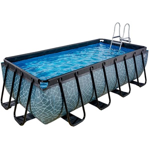 Framepool EXIT Schwimmbecken Gr. B/H/L: Breite 200 cm x Höhe 100 cm x Länge 400 cm, 7000 l, grau Frame-Pools BxLxH: 200x400x100 cm