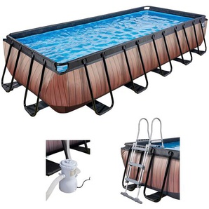 Framepool EXIT Schwimmbecken Gr. B/H/L: Breite 250 cm x Höhe 100 cm x Länge 540 cm, 12600 l, schwarz (eichefarben, schwarz) Frame-Pools 4-tlg., LxBxH: 540x250x100 cm