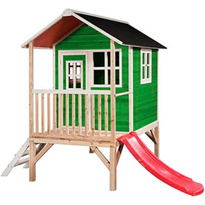 EXIT Spielhaus Loft 300, grün, FSC® - schützt Wald - weltweit, mit Rutsche