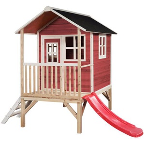 Exit Spielhaus, Rot, Holz, Zeder, 190x215x369 cm, Fsc, EN 71, Outdoor Spielzeug, Spielhäuser
