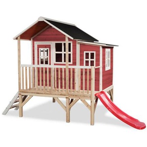 Exit Spielhaus, Rot, Holz, Zeder, 190x215x322 cm, EN 71, CE, FSC 100%, Outdoor Spielzeug, Spielhäuser