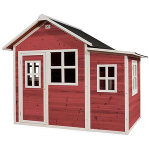 Exit Spielhaus, Rot, Holz, Zeder, 149x159x188 cm, EN 71, CE, FSC 100%, Outdoor Spielzeug, Spielhäuser