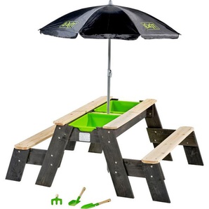 EXIT Spieltisch Aksent, mit 2 Bänke und Sonnenschirm, FSC® - schützt Wald - weltweit