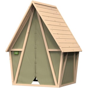 Exit Toys Spielhaus, Grün, Holz, Kunststoff, 124x164x114 cm, SGS-geprüft, EN 71, CE, FSC 100%, Outdoor Spielzeug, Spielhäuser