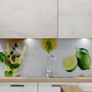 EXPRESS KÜCHEN Küchenrückwand Cocktail Spritzschutzwände Gr. B/H: 180 cmx55,9 cm, bunt (weiß, bunt) Küchendekoration