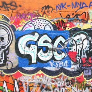 EXPRESS KÜCHEN Küchenrückwand Graffiti Spritzschutzwände Gr. B/H: 120 cm x 55,9 cm, bunt Küchendekoration