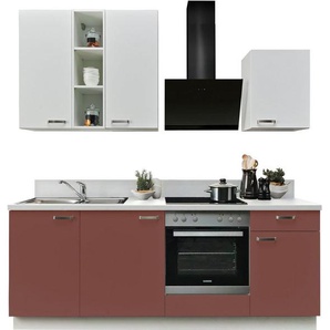 Express Küchen Küchenzeile Bari, mit Soft-Close-Funktion und Vollauszug, vormontiert, Breite 220 cm