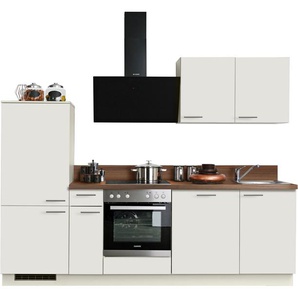 KOCHSTATION Küchenzeile KS-Scafa, vormontiert, mit höhenverstellbaren Füßen, vormontiert, mit, Soft-Close, wahl. mit E-Geräten inkl. Geschirrspüler, Breite 260 cm