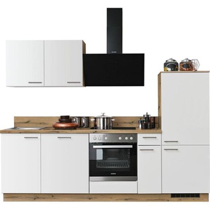 KOCHSTATION Küchenzeile KS-Scafa, vormontiert, mit höhenverstellbaren Füßen, vormontiert, mit, Soft-Close, wahl. mit E-Geräten inkl. Geschirrspüler, Breite 260 cm