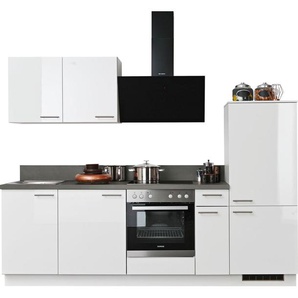 Kochstation Küchenzeile KS-Scafa, vormontiert, mit höhenverstellbaren Füßen, vormontiert, wahlweise mit E-Geräten, mit Soft-Close, Breite 260 cm