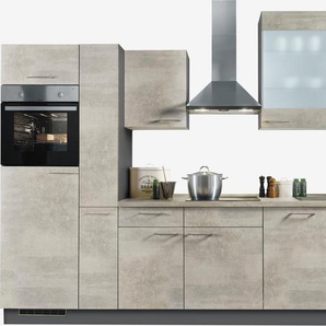 Kochstation Küchenzeile Trea, wahlweise mit E-Geräten, höhenverstellbare Füße, vormontiert, mit Vollauszug und Soft-Close-Funktion, Breite 310 cm