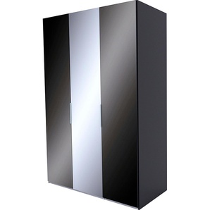 Drehtürenschrank EXPRESS SOLUTIONS SWIFT Schränke Gr. B/H/T: 150 cm x 216 cm x 58 cm, 3 St., Basisausführung, schwarz (basalt, basaltglas, spiegel) Drehtürenschränke Schränke wahlweise inkl. Zubehör-Paket