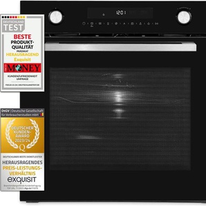 Exquisit Einbau-Mikrowelle EBEM 797-H-030 schwarz | Heißluft und Grill | max. 1800 W | Garraum 72 l | Schwarz-Glas Front 815380000