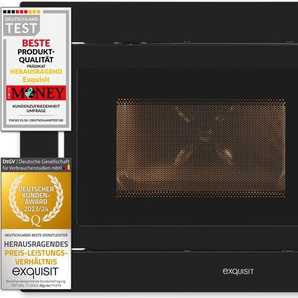 Exquisit Einbau-Mikrowelle EMW20-DG-020 schwarz | Grill | max. 1000 W | Garraum 20 l | Schwarz Front 815326001