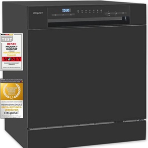 Exquisit Geschirrspüler GSP508-030D schwarz | Spülmaschine 55 cm | Power+ | ECO Modus | Standgerät 813315401