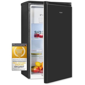 Exquisit Kühlschrank mit Gefrierfach, 82 Liter, 2 Glasablagen, 3 Türablagen, Türanschlag wechselbar, KS117-3-010E schwarz 810157311