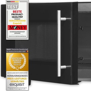 Exquisit Mikrowelle MW8023-F-240DIG schwarz | 750 Watt | 1000 Watt Grill | Timer | Auftaufunktion 812811000