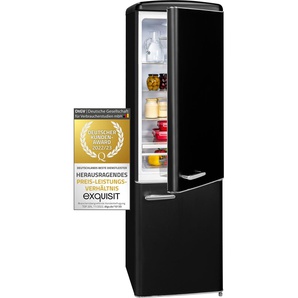 Exquisit Retrokühlschrank RKGC250-70-H-160E mattschwarz | Standgerät | 244 l Volumen | mattschwarz 811727304