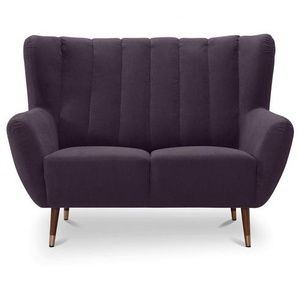 exxpo - sofa fashion 2-Sitzer Polly, bequem mit hoher Rückenlehne, hohe Füße, Ohrensesselcouch, Küchensofa, hochwertige Bezugsvarianten und aktuelle Farben