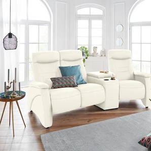 3-Sitzer EXXPO - SOFA FASHION Sofas Gr. B/H/T: 251 cm x 106 cm x 99 cm, NaturLEDER-Kunstleder, weiß (altweiß) 3-Sitzer Sofas