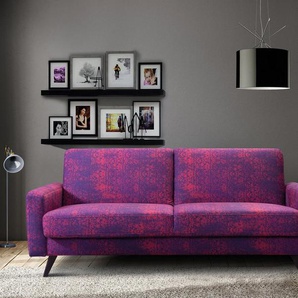 exxpo - sofa fashion 3-Sitzer Side, trendiger Bezugsstoff, toller Sitz- und Liegekomfort, Schlafsofa, mit Schlaffunktion, Bettkasten und hohe Holzfüße, Solitärmöbel