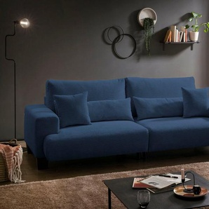 exxpo - sofa fashion Big-Sofa Big Ayo, Megasofa, toller Sitzkomfort, modern & zeitlos, Cord Bezug, inkl. loser Rücken- und Zierkissen, frei im Raum stellbar, navy