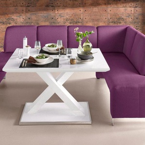 exxpo - sofa fashion Eckbank Intenso, viele Bezugsstoffe Cord, Leder, Struktur 244/157 cm (B/T), hohe Bodenfreiheit, frei im Raum stellbar, hoher Sitzkomfort