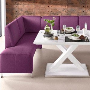 exxpo - sofa fashion Eckbank Intenso, viele Bezugsstoffe Cord, Leder, Struktur 244/157 cm (B/T), hohe Bodenfreiheit, frei im Raum stellbar, hoher Sitzkomfort