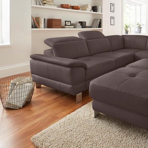 exxpo - sofa fashion Ecksofa Mantua, L-Form, mit Kopf- bzw. Rückenverstellung, Bettfunktion u. Bettkasten