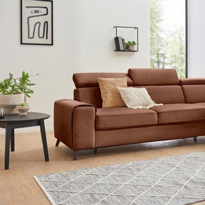 exxpo - sofa fashion Ecksofa Forza, L-Form, inklusive Kopf- bzw. Rückenverstellung, wahlweise mit Bettfunktion