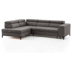 exxpo - sofa fashion Ecksofa Bocco, L-Form, Wahlw. mit Bettfunktion u. Bettkasten, Kopfstützen verstellbar