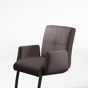 Freischwinger EXXPO - SOFA FASHION Affogato Stühle Gr. B/H/T: 59 cm x 87 cm x 69 cm, Kunstleder SOFTLUX, Metall, braun (schoko, schoko) Freischwinger Stühle mit Armlehne