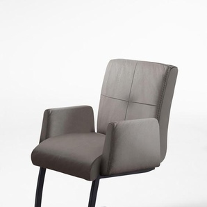 Freischwinger EXXPO - SOFA FASHION Affogato Stühle Gr. B/H/T: 59 cm x 87 cm x 69 cm, Kunstleder SOFTLUX, Metall, braun (schlamm, schlamm) Freischwinger Stühle mit Armlehne