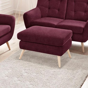 exxpo - sofa fashion Hocker »Scandi bequem und elegant mit hohem Holzfuß«, bequem und elegant mit hohem Holzfuß