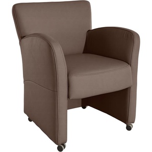 Sessel EXXPO - SOFA FASHION Cortado Gr. Kunstleder, Sessel, B: 66 cm, braun (hellbraun) Esszimmerstuhl Lederstuhl Polsterstuhl Küchenstühle Sessel Breite 66 cm